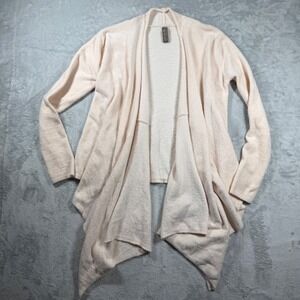 Barefoot Dreams CozyChic Lite Waterfall Cardigan Pink Blush Wrap Sweater L/XL